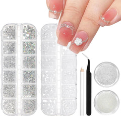 2 Schachteln Nagel Steine Mit Pinzette Und Stift Strasssteine Weiß Flatback Perlen Nägel Schmuck Nageldesign Zubehör Nail Charms Für Frauen Nagel Dekorationen Design