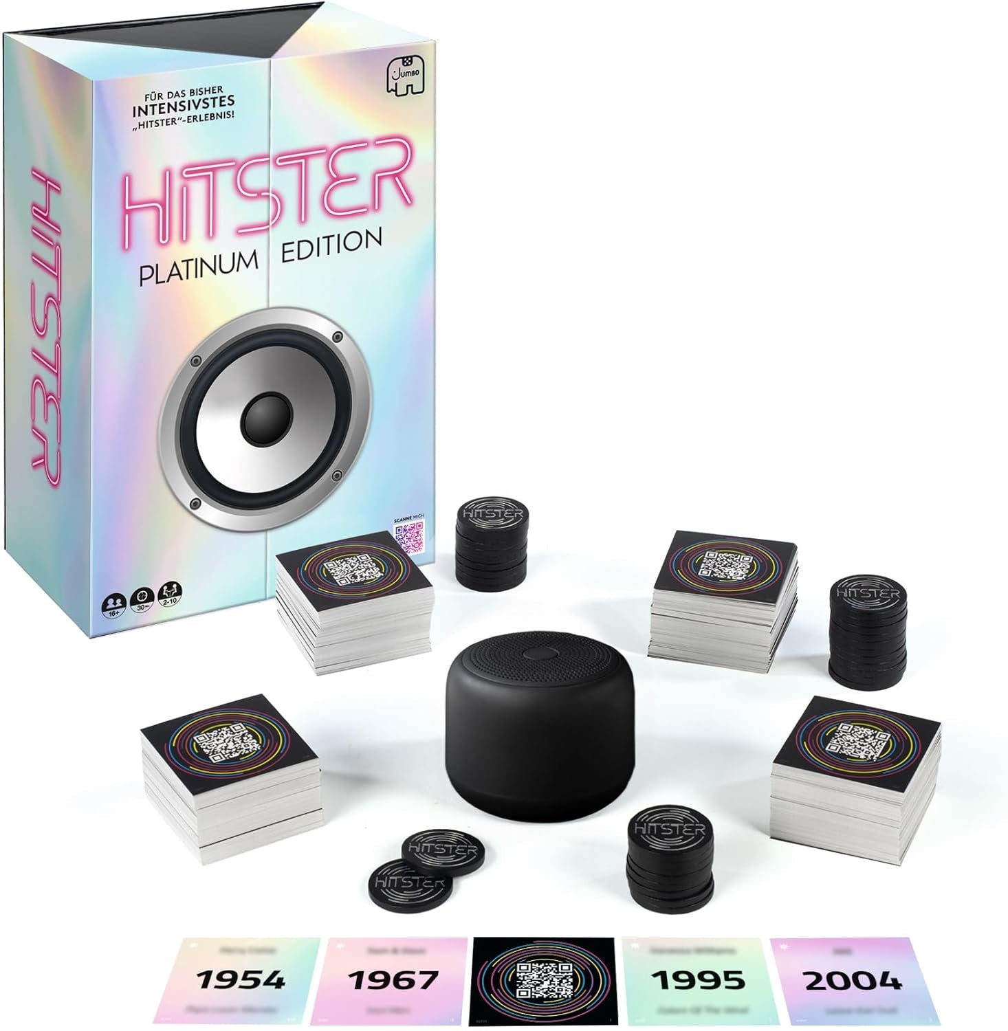 Hitster Platinum Edition – Party music game with 500 songs from pop, rock, hip-hop, dance and more, including speaker