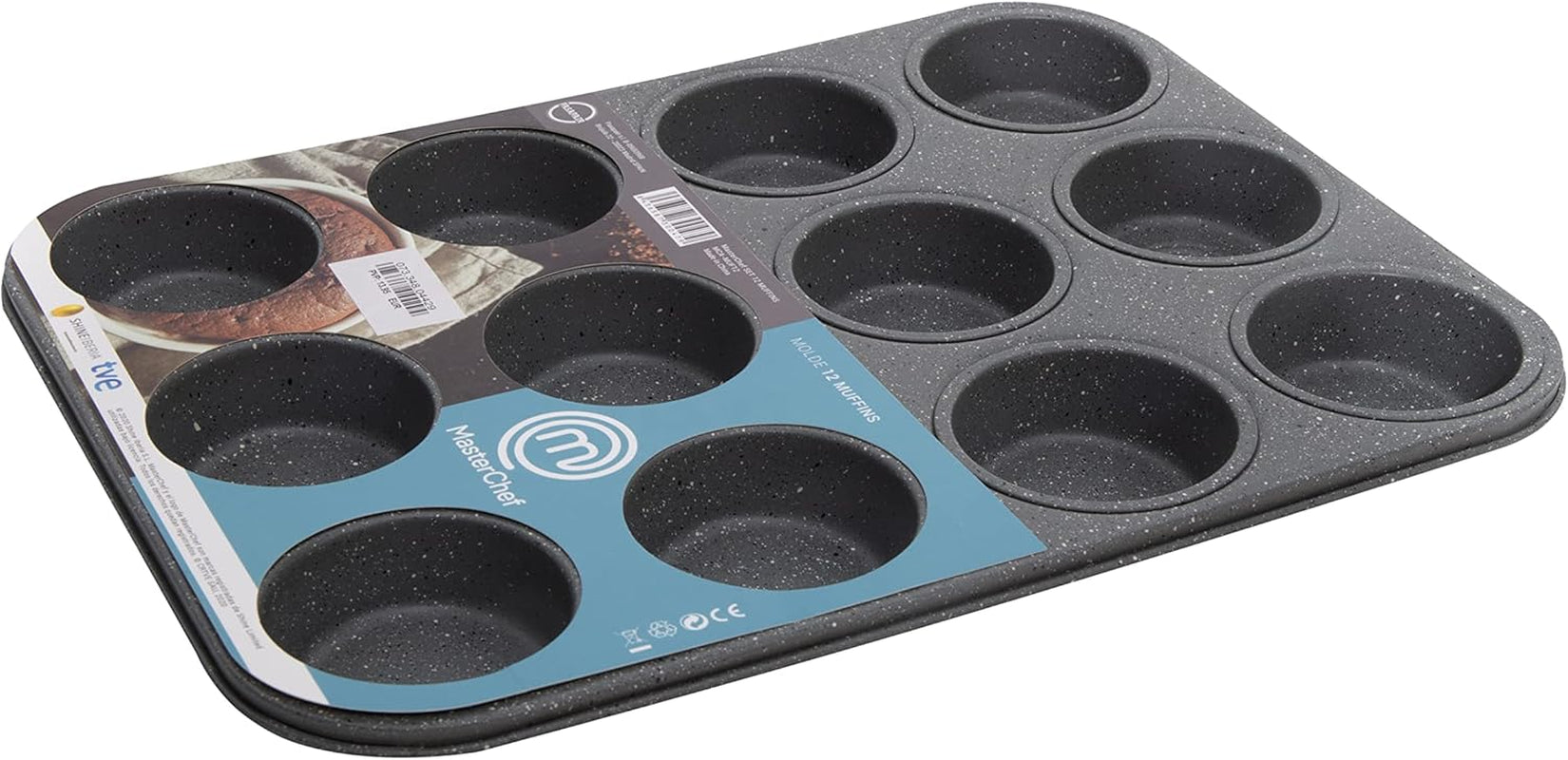 Masterchef MCA-MUF Muffinform Für 12 Cupcakes Muffinblech Aus Karbonstahl, Stainless Steel, Stahl Molds and baking trays Naty Shop