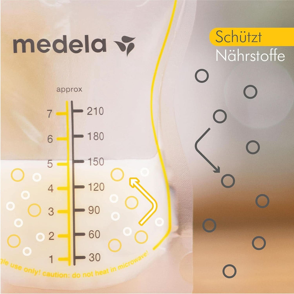 Medela Easy Pour Muttermilchbeutel Zum Einfachen Ausgießen, 100 Stück, 210 Ml, Auslaufsichere Einweg-Muttermilchbeutel Mit Überlaufschutz, Stillhelfer Accessories Baby Food and Breastfeeding Naty Shop