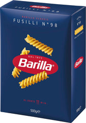 Barilla Pasta Classic Fusilli No. 98 from high quality durum wheat, always al dente, Chili, Spaghetti, Fusilli, Penne, Italian, 500g