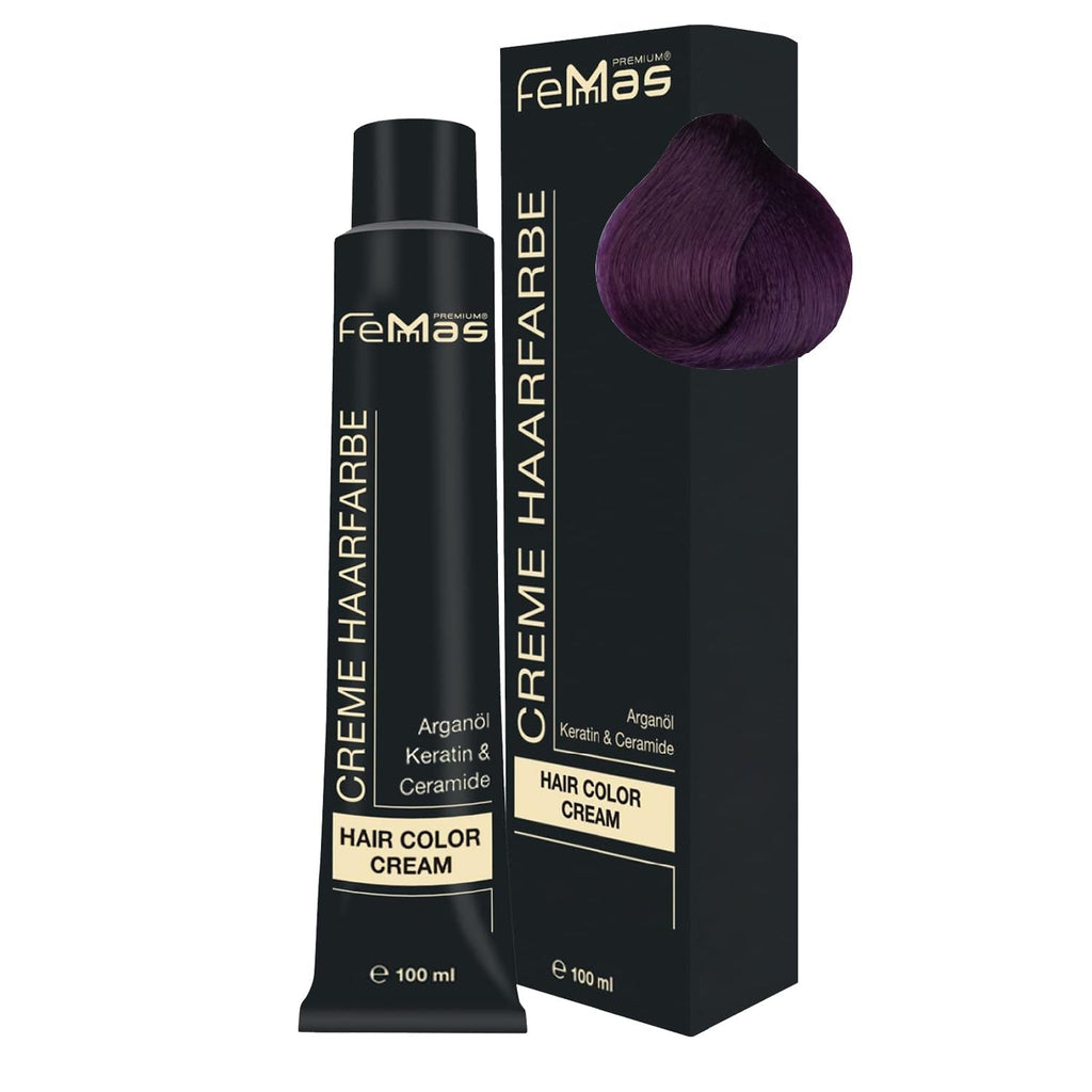 FemMas Hair Colour Pure & Mix Red I Cremă profesională cu ulei de argan, keratină și ceramide I Ca o vopsea de păr permanentă sau nuanță pentru rezultate radiante, de lungă durată I 100 ml
