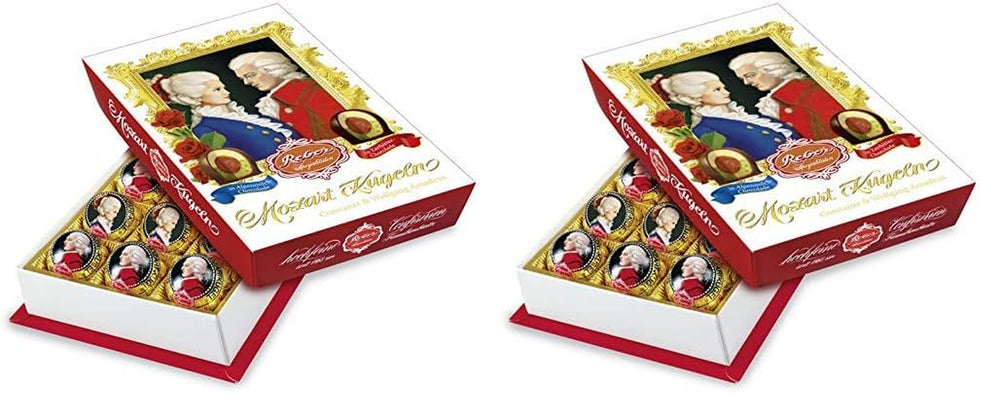 Reber Mozart balls with dark chocolate, pack of 6 with marzipan and nougat, vegan - 1 x 120 g