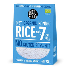 DIET-FOOD Organic Shirataki Konjac Instant Rice, Low Carb, Low Calorie, Vegan, Fat Free, Soy Free, Gluten Free, Keto Friendly, Slimming, 300 Grams