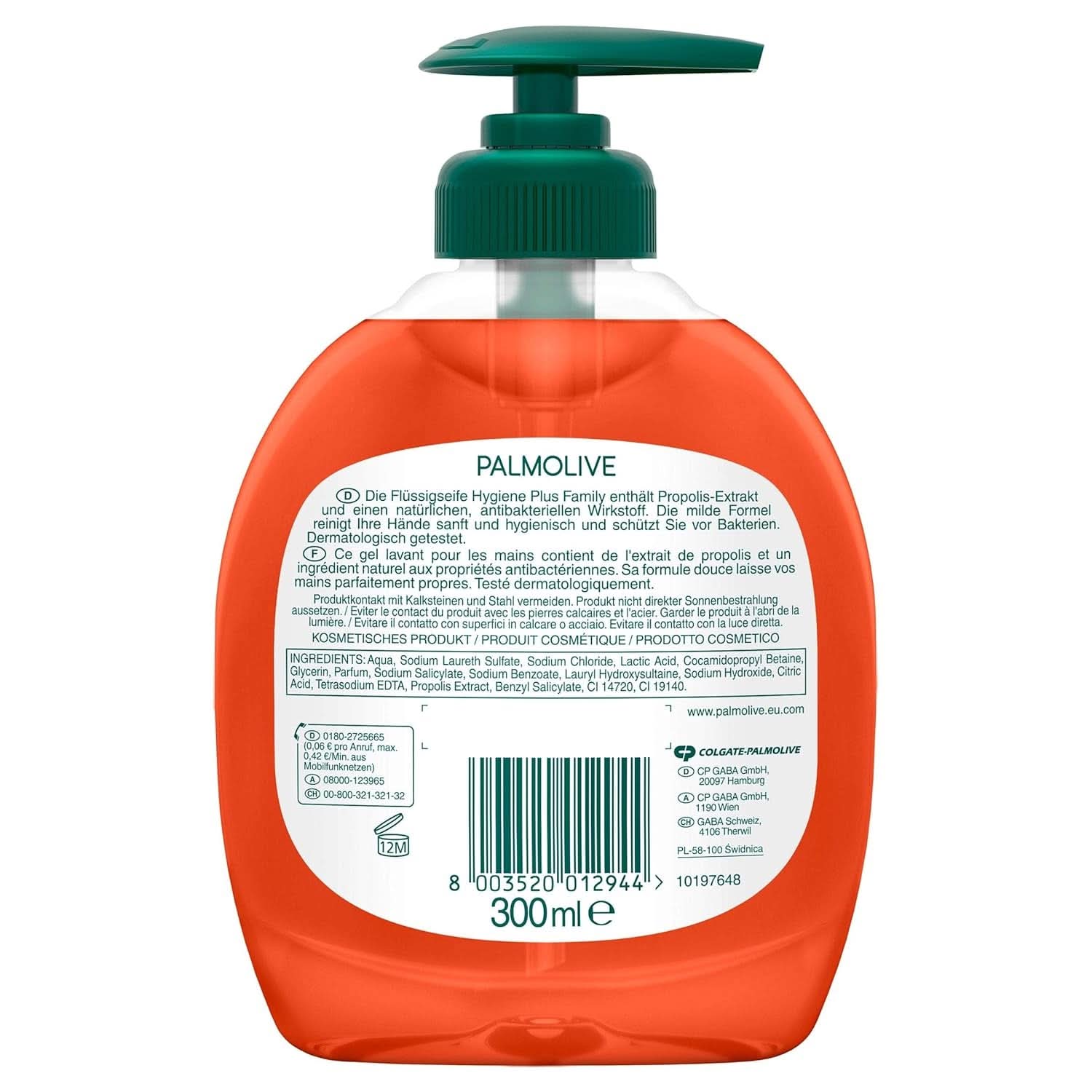 Palmolive, Liquid soap for delicate hand cleansing, set 6 x 300 ml Shower and bath Naty Shop