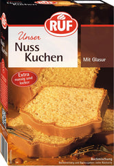 RUF Nusskuchen, Backmischung Mit Schneller Und Einfacher Zubereitung, Nussig Und Locker Mit Glasur, Als Grundlage Für Rüblikuchen, Vegan, 1 X 520G Naty Shop 520 G (1Er Pack) Nusskuchen