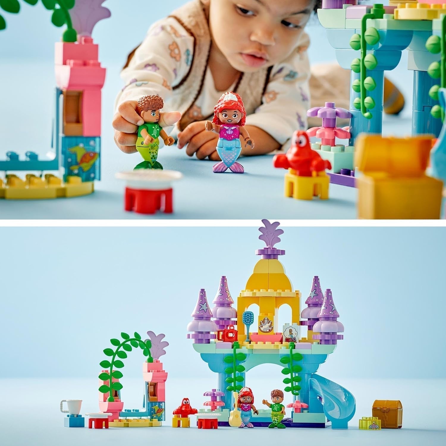 LEGO DUPLO | Disney Ariel's Magical Underwater Palace, educational toy for Ariel the mermaid, underwater castle for children over 2 years old 10435 Building sets Besuche den LEGO-Store