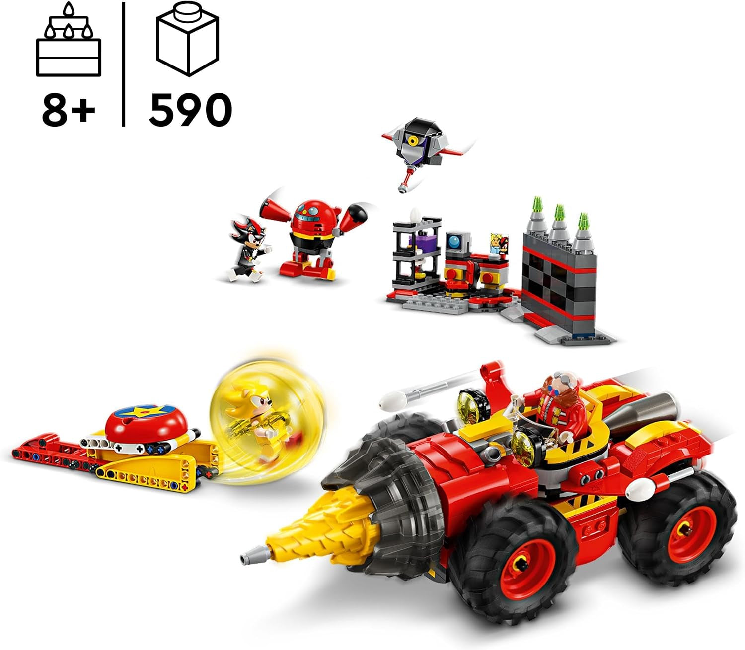 LEGO Sonic the Hedgehog Super Sonic Vs. Egg Drillster Adventure Video Game Set Kids Gift Shadow and Dr Eggman Set for Boys and Girls 8 Years Old 76999 Building Sets Besuche den LEGO-Store
