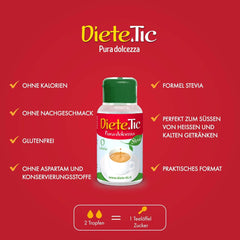 Diete.Tic Liquid Sweetener with Stevia, Zero Calories, Convenient 3 x 50ml (1000 Drops) Pack, Gluten Free, Preservative Free, Great for Sweetening Drinks, Yogurts and Fruit Salads
