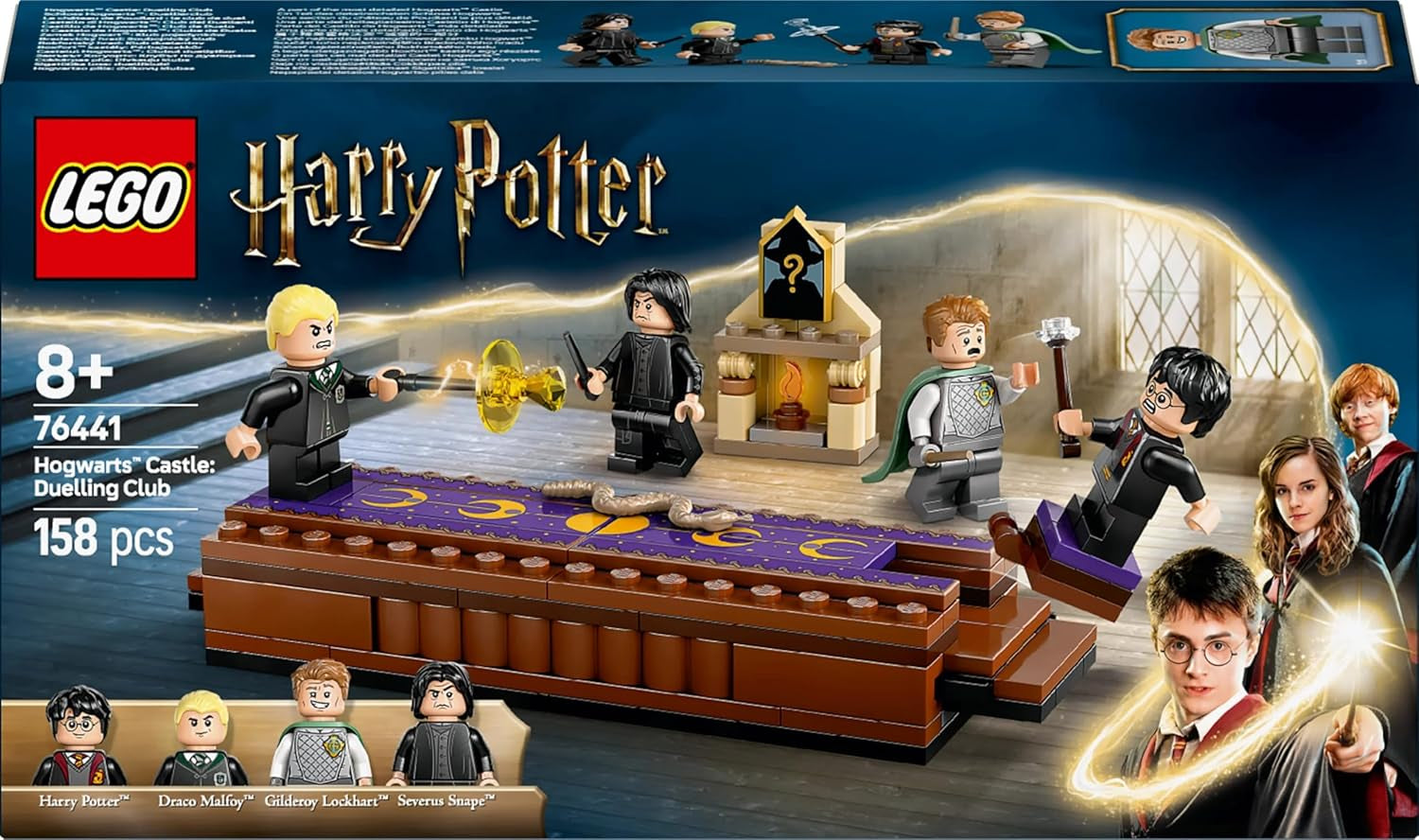 LEGO Harry Potter Hogwarts Castle: Dueling Club Building Set With 4 Minifigures Incl. Draco Malfoy, Gilderoy Lockhart & Severus Snape, set With function For boys and girls aged 8+ 76441 Building sets Besuche den LEGO-Store