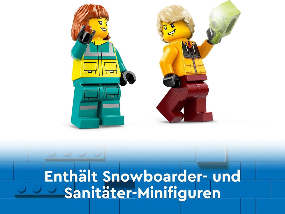 LEGO City Ambulance and Snowboarder, Ambulance Playset with toy car and 2 minifigures, Snowboarder and Paramedic Figure, imaginative gift for boys and girls from 4 years 60403 Building sets Besuche den LEGO-Store