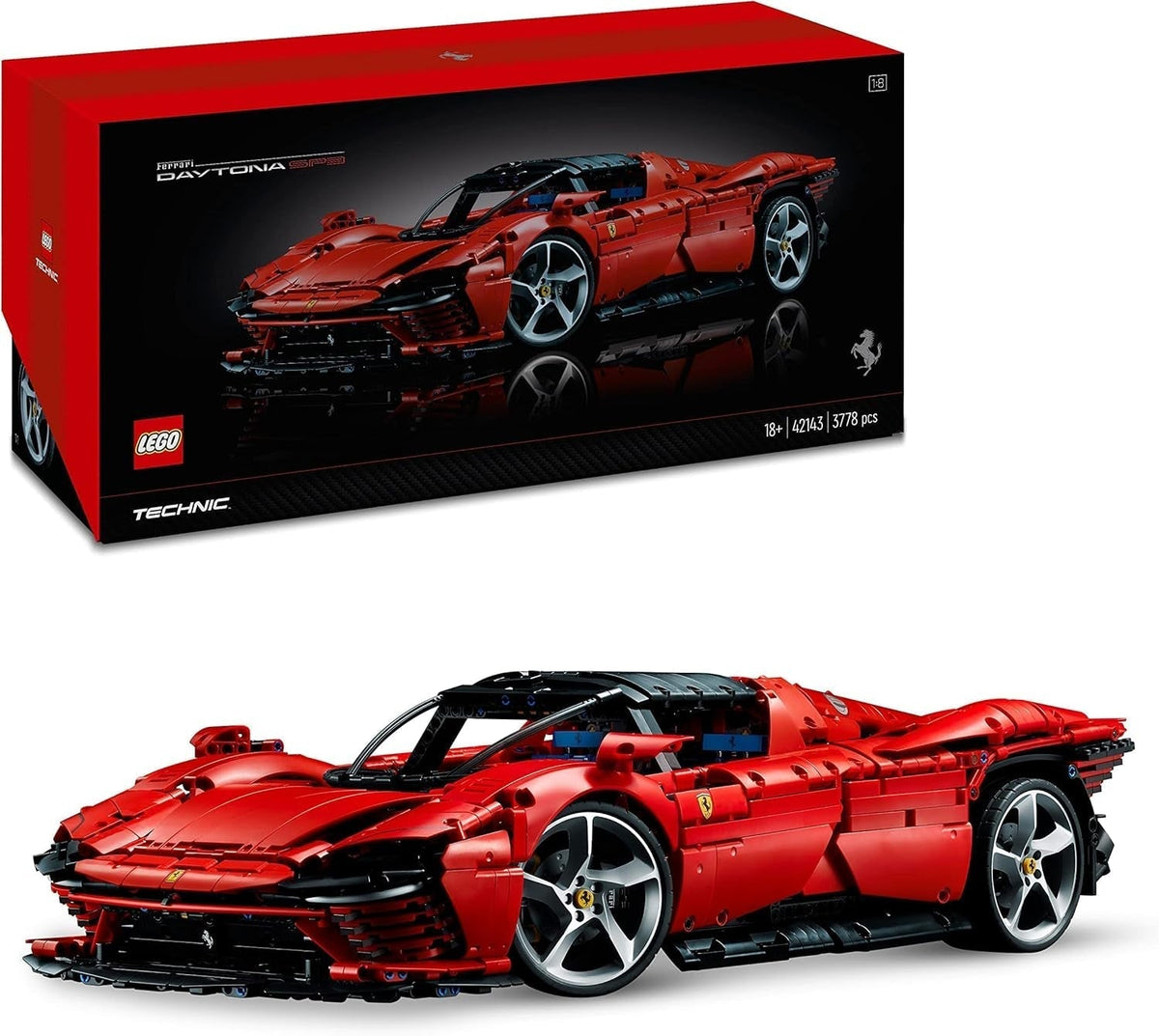 LEGO Technic Ferrari Daytona SP3 Model Kit 1:8 Scale, Red Super Sports Car, Extended Car Model Collector's Item, Ultimate Car Concept 42143 Building Sets Besuche den LEGO-Store Single