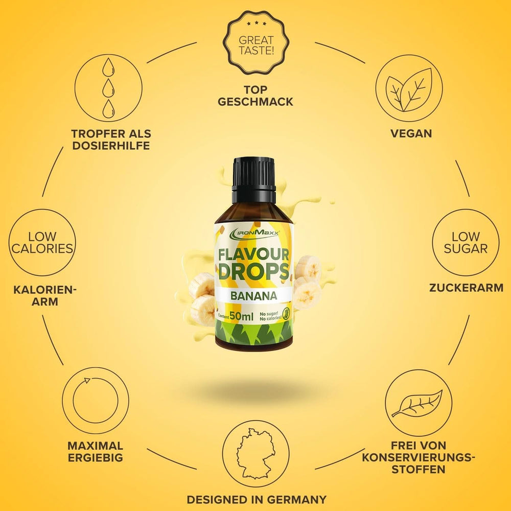 Ironmaxx Flavored Drops - No calories and no sugar, 50 ml Flavors Naty Shop