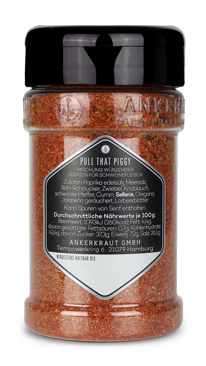 Ankerkraut Pull that Piggy, Pulled Pork BBQ-Rub, Gewürzmischung zum Grillen, 220g im Streuer