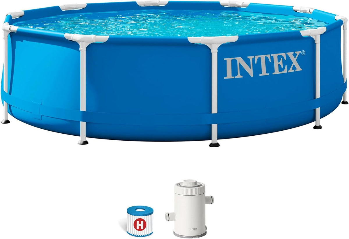 3m x 76cm Metal Frame Pool with Filter Pump 4485 Liters Blue 305 x 76cm 28202UK