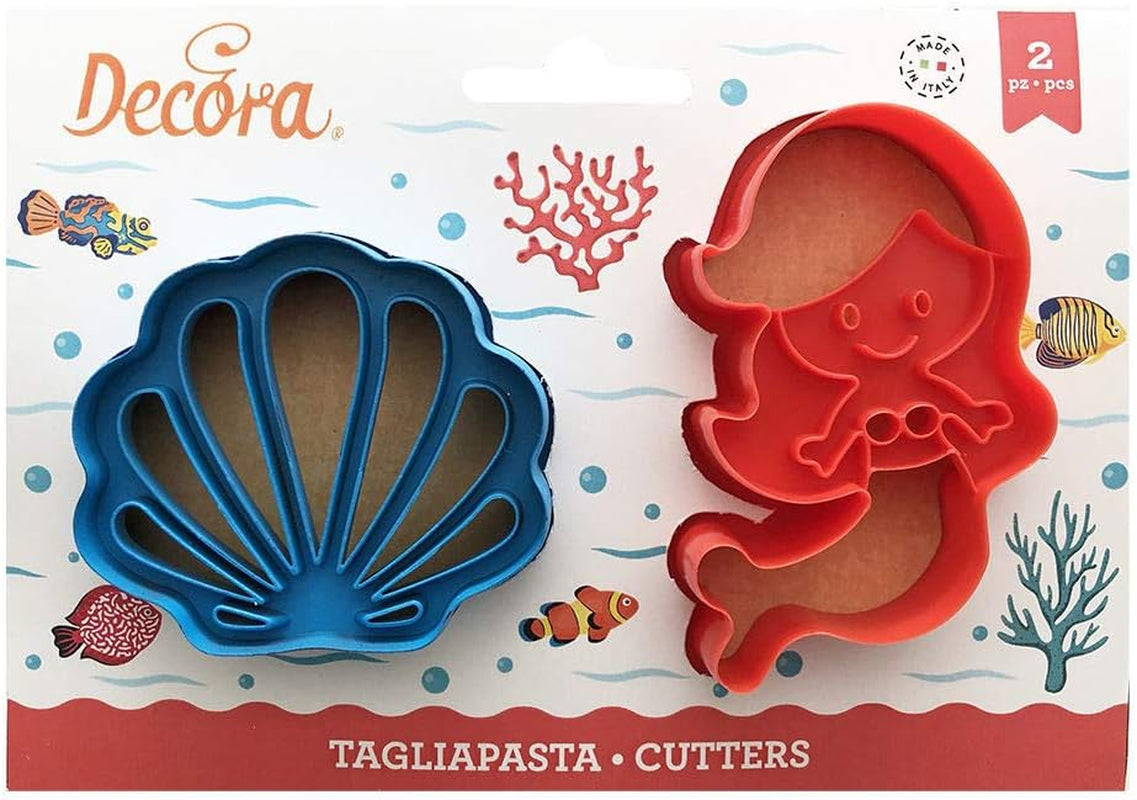 0255138 FORMĂ DE FURSECURI DIN PLASTIC FORMĂ SIRENĂ ȘI SCOICĂ 2