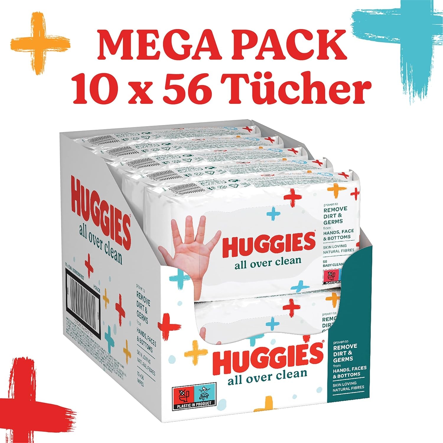 Huggies Baby Wet Wipes General Clean Full Body Discreet Fresh 10 x 56 Wipes Monthly Box