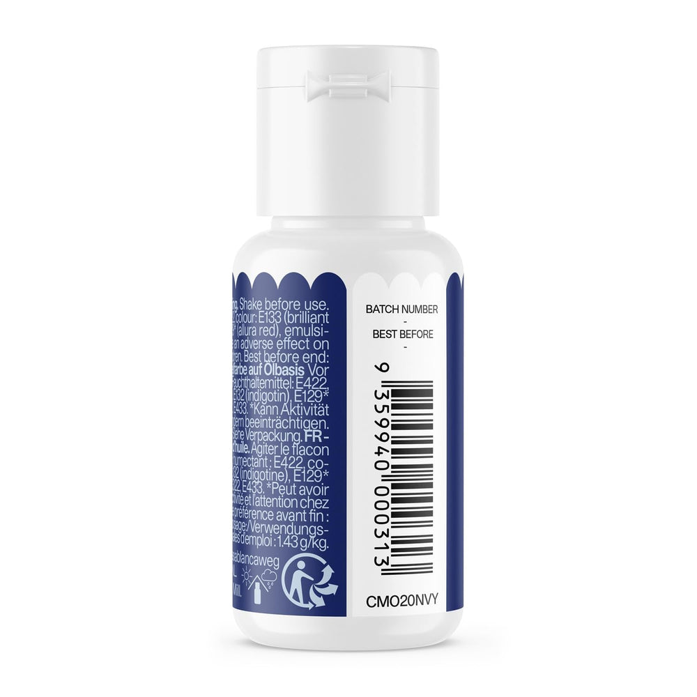 Colorant alimentar pe bază de ulei Colour Mill Blend, culoare bleumarin - Colorant alimentar pentru ciocolată, fondant, brioșe, prăjituri, copt, macaroane - Colorant alimentar pentru decorarea torturilor - 100 ml