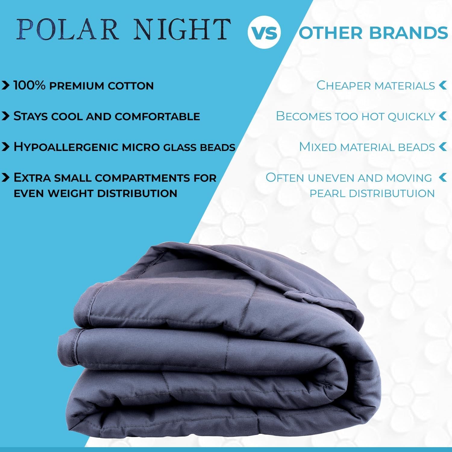 Polar Night weighted blanket for adults 150 X 200 Cm, 9 Kg - Weighted blanket for deep sleep, heavy blanket, therapy blanket made of 100% microfiber, relaxing blanket Oeko-Tex® 100 Comforter Standard Beds and Blankets Polar Night