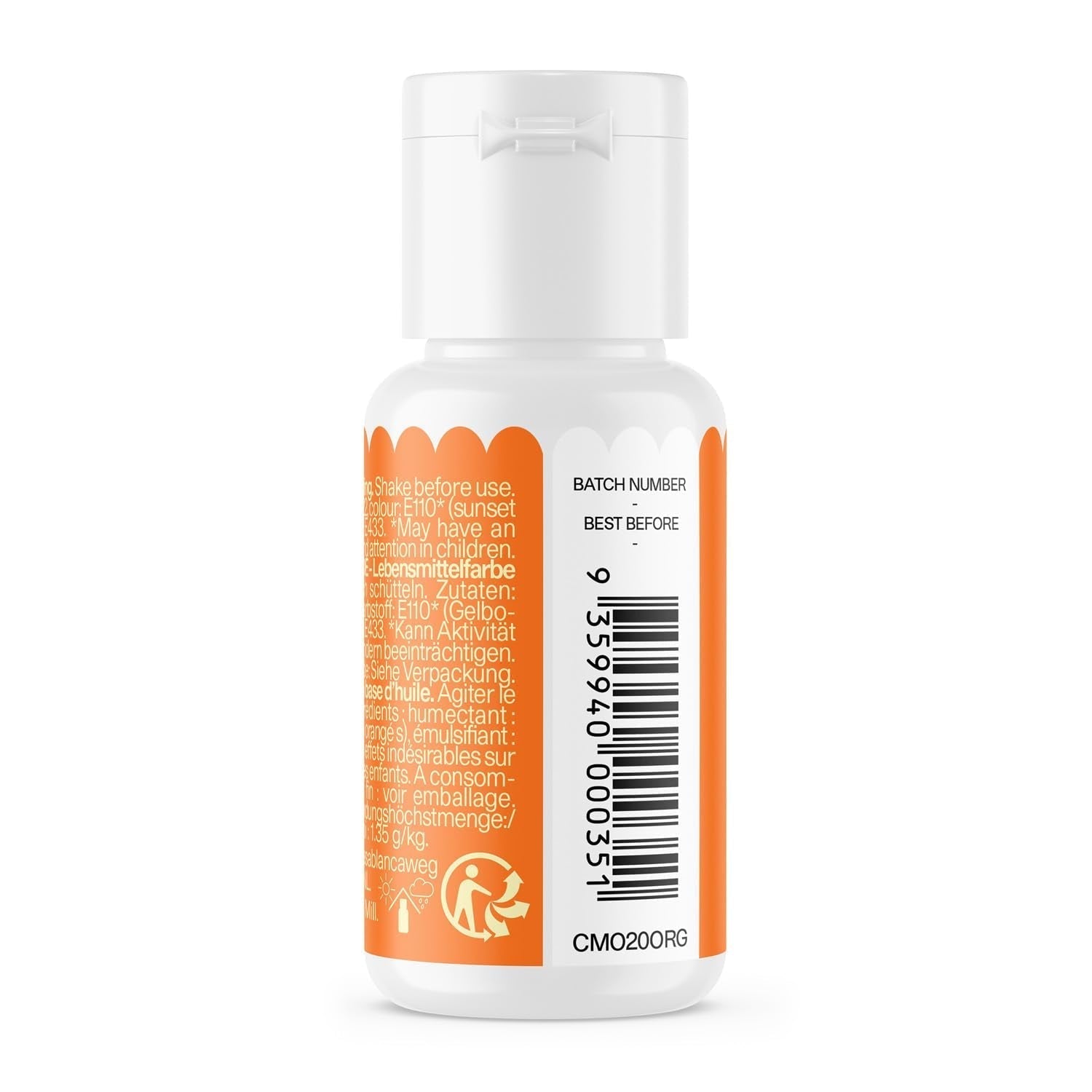 Colorant alimentar pe bază de ulei de portocale Colour Mill - Colorant alimentar pentru ciocolată, fondant, brioșe, prăjituri, copt, macaroane - Colorant alimentar pentru decorarea torturilor - 100 ml