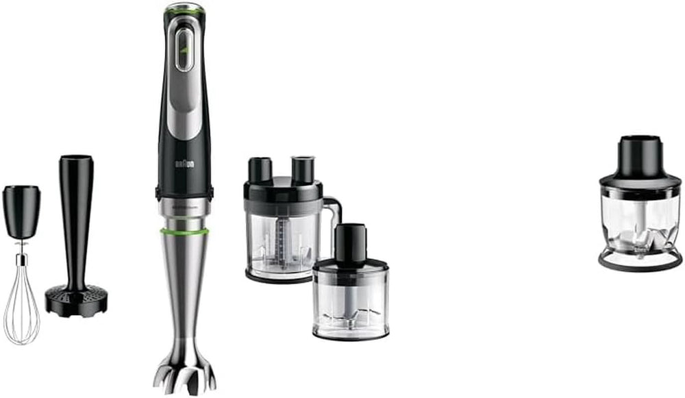 Braun Multiquick 9 MQ 9147X – 5-In-1 Stabmixer Mit Standmixer-Aufsatz, Zerkleinerer, Kartoffel- & Gemüsestampfer & Schneebesen, Stufenlose Geschwindigkeitsenstellung, 1200 W, Schwarz/Edelstahl Kitchen Naty Shop Bundle Mit Zerkleinerer Aufsatz Mqs 200 Bk 5-In-1 Inkl. Küchenmaschinen-Aufsatz