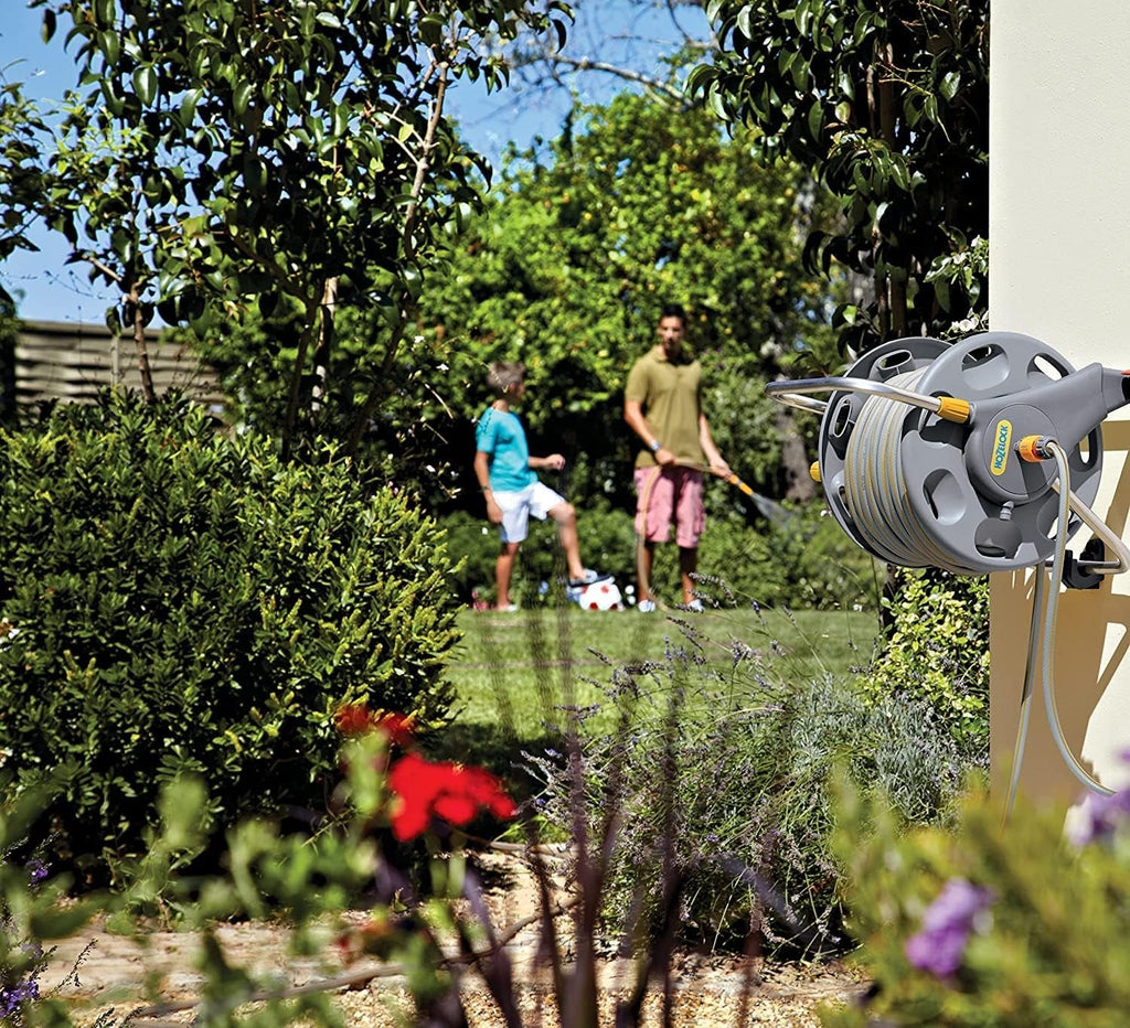 HOZELOCK - Rolă de furtun 2 în 1 (linia de asistență nu este inclusă) 60 m: Independentă sau montată pe perete, ușor de transportat, dar robustă și durabilă. Utilizare flexibilă în grădină [2475R0000]