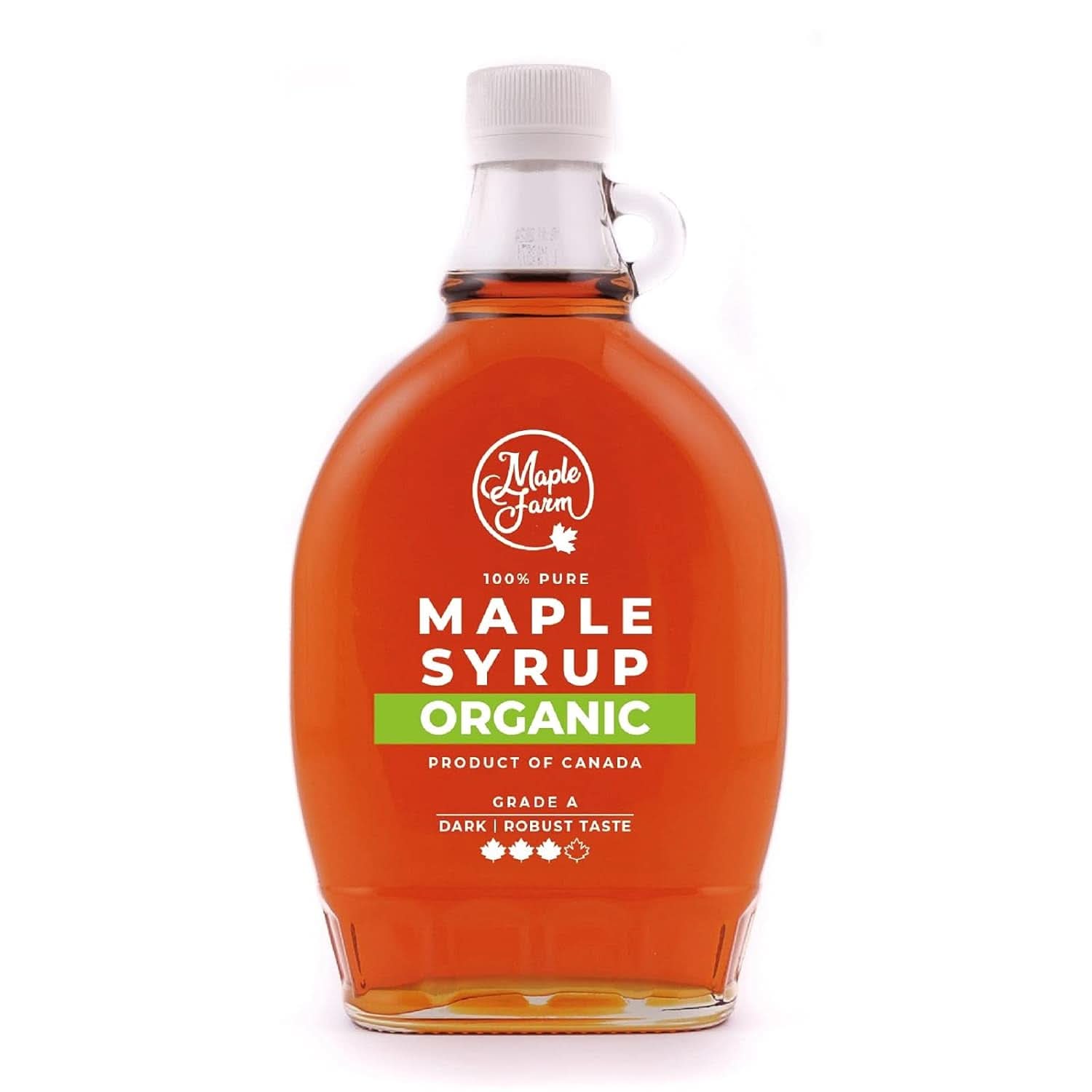 Maplefarm - Pure Canadian Organic Dark Maple Syrup, Grade A, Dark, Strong Flavor - 250ml Naty Shop Sweeteners 500ml
