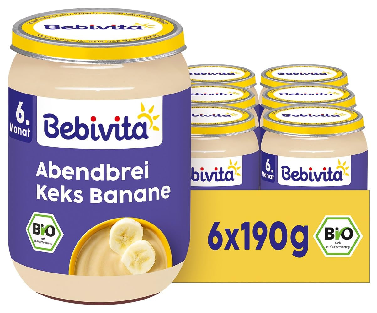 Evening porridge with biscuits and bananas, 190g, pack of 6 (6x190g)
