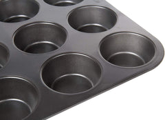 Wenco Muffinform 12Er Antihaft Backblech, Spülmaschinengeeignet, Karbonstahl – Muffinblech Für 12 Muffin – Hitzebeständig Bis 220°C, Schwarz Molds and baking trays Naty Shop