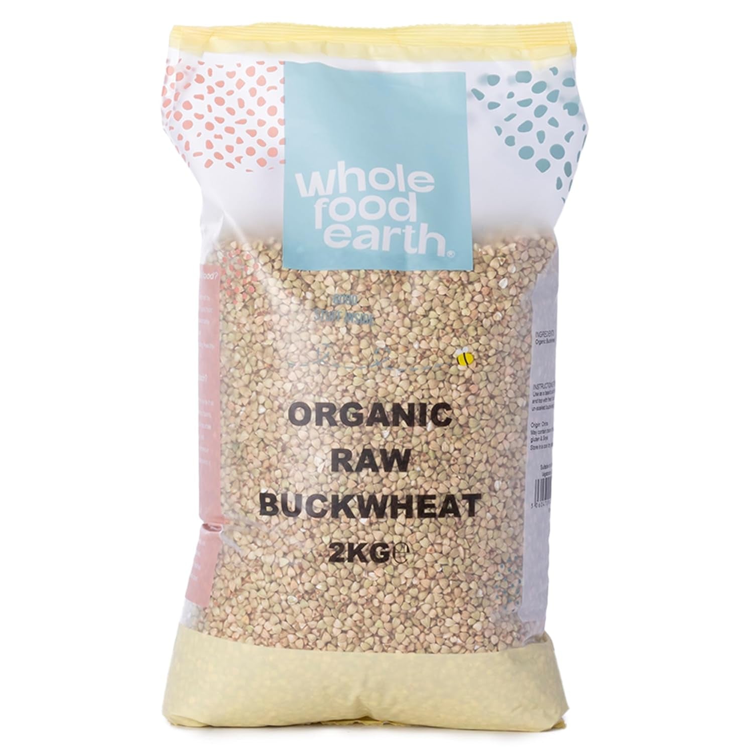 Wholefood Earth Organic Buckwheat - 3kg - Non-GMO - Vegan - High in Fiber - Certified Organic