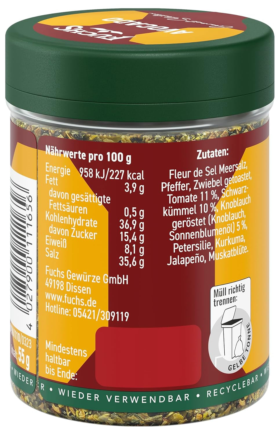 Fuchs Gourmet Selection Avocado Gewürzzubereitung, 55 g