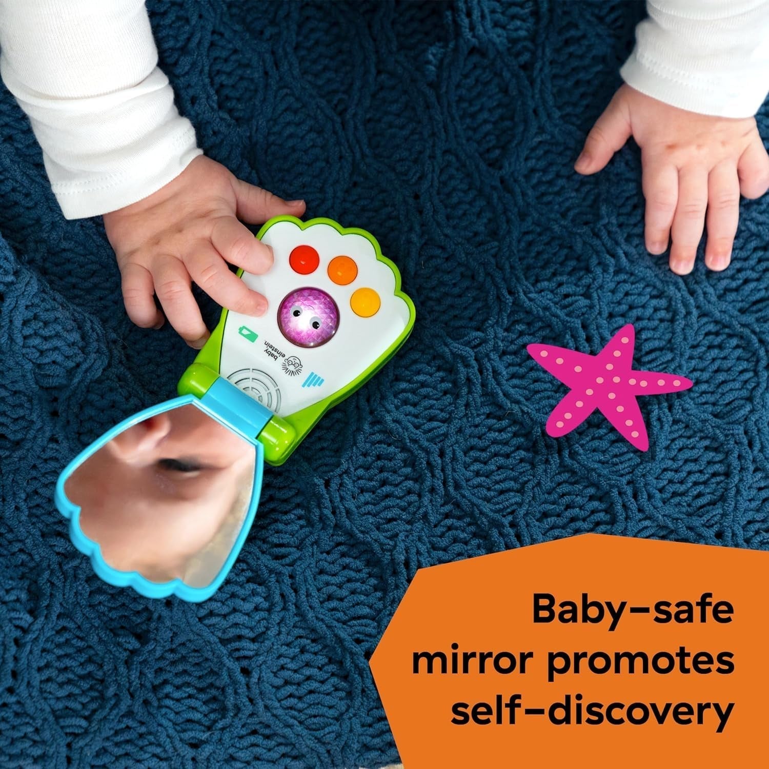 Baby Einstein, Ocean Explorers Shell Phone, sunete și lumini, 3 limbi - engleză, franceză, spaniolă, de la 6 luni Jucarii Bebe Naty Shop