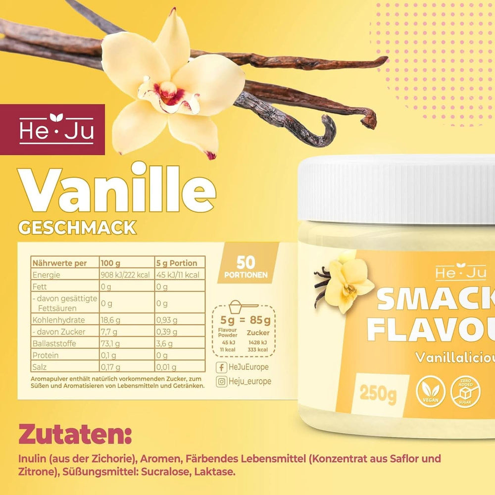He-Ju, Powder with vanilla flavor, 250 grams Aromas Naty Shop