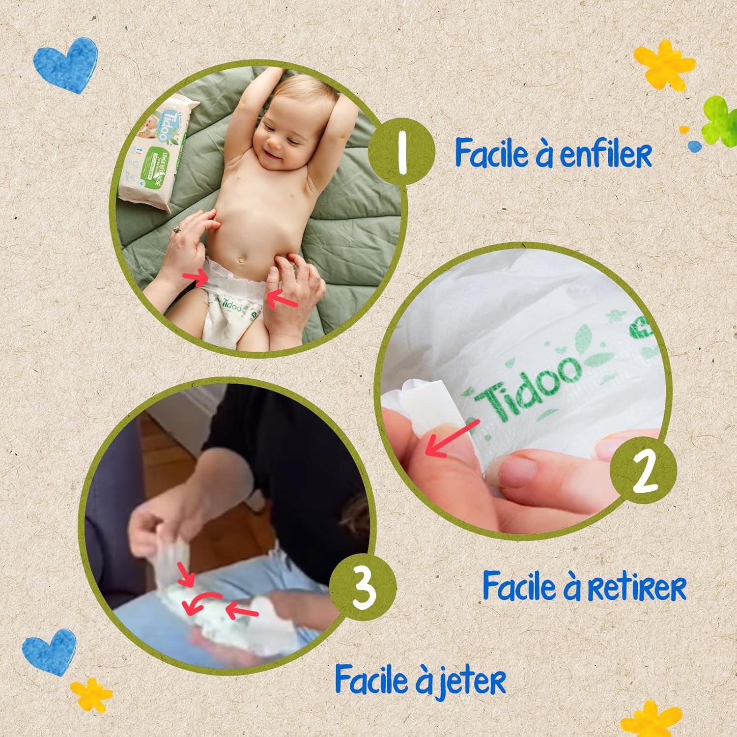 - Ökologische Diadeln, Größe 2 (3-6 kg) – natürlicher Ursprung, ohne Schadstoffe – 12 Stunden trocken, extrem saugfähig – hermestellung in Frankreich – 150 Einwegdiadeln – Packung 1 Month