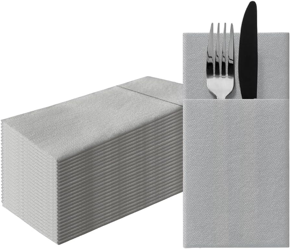 PAW - Șervețele pentru tacâmuri Airlaid - asemănătoare cu țesătura (pliere de 1/8) | 25 bucăți | Ideal pentru nunți, botezuri, comuniuni, zile de naștere | Saci de șervețele pentru tacâmuri | Monocolor, auriu