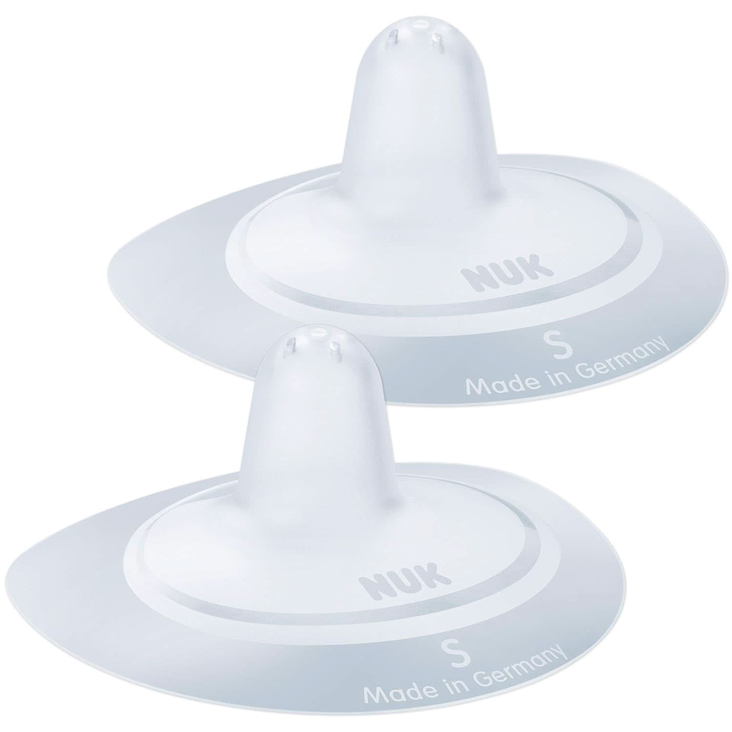 NUK nipple shields | Breastfeeding Nipple Shields | Protects against sore nipples | Thin Silicone | Size S (16Mm) | 2 pieces Baby Food and Breastfeeding Accessories Naty Shop