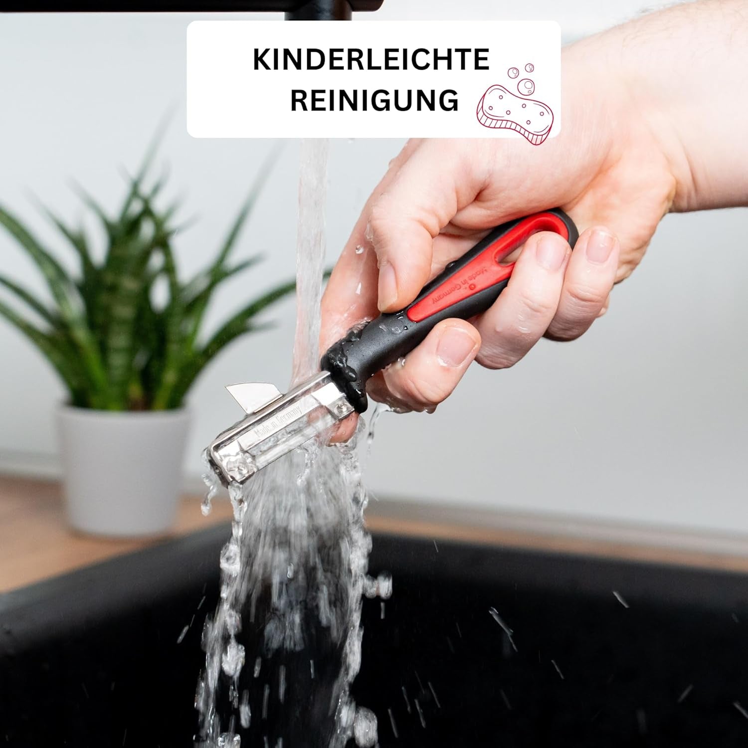 Westmark 29092270 Sparschäler Gallant, Pp/Tpe/Edelstahl, Schwarz / Rot, 16.5 X 3.7 X 2 Cm Peeler Naty Shop