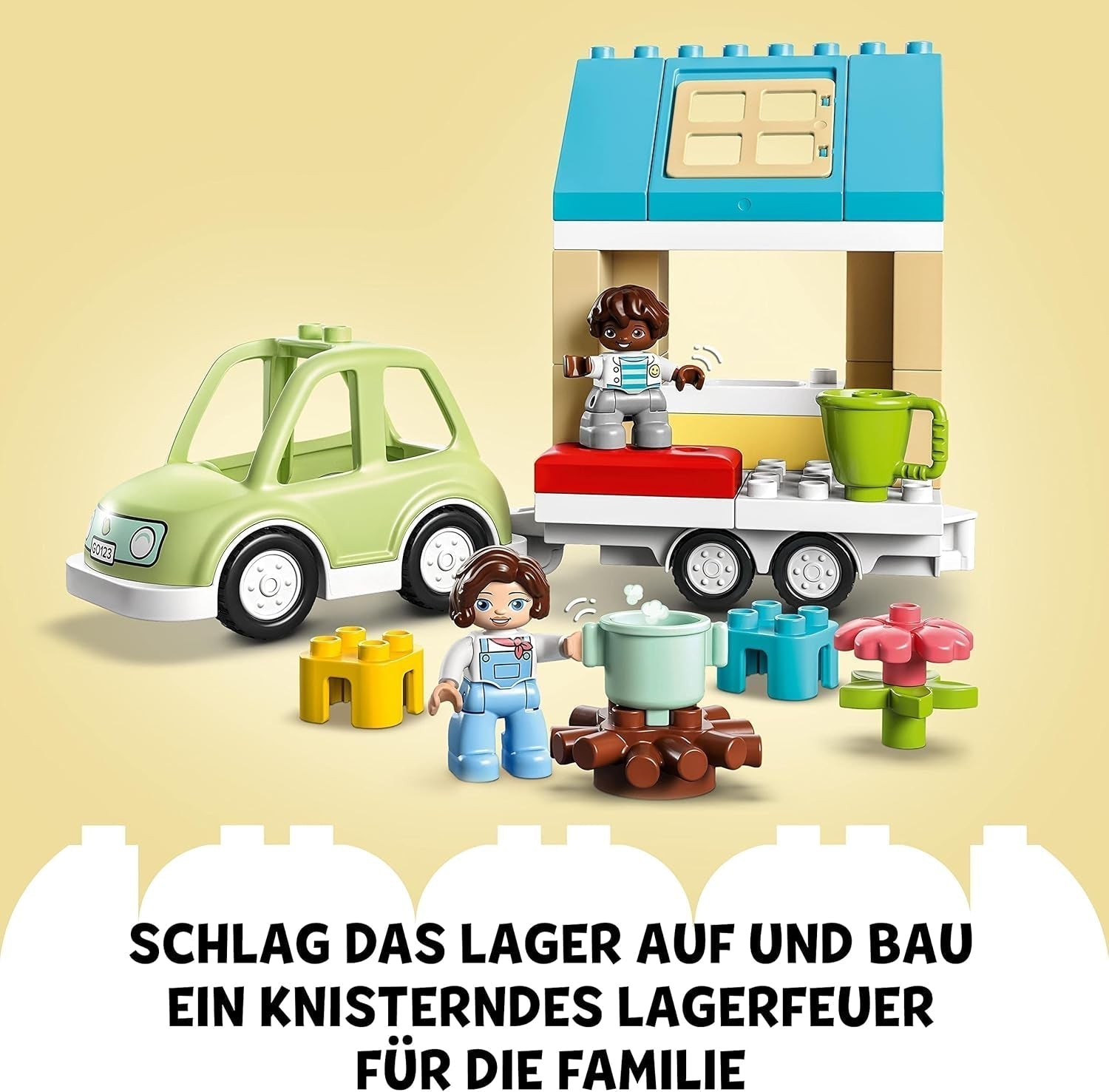 LEGO 10986 DUPLO At Home On Wheels, toy car with large bricks, figures and toy car for boys and girls from 2 years old, develops fine motor skills Building sets Besuche den LEGO-Store