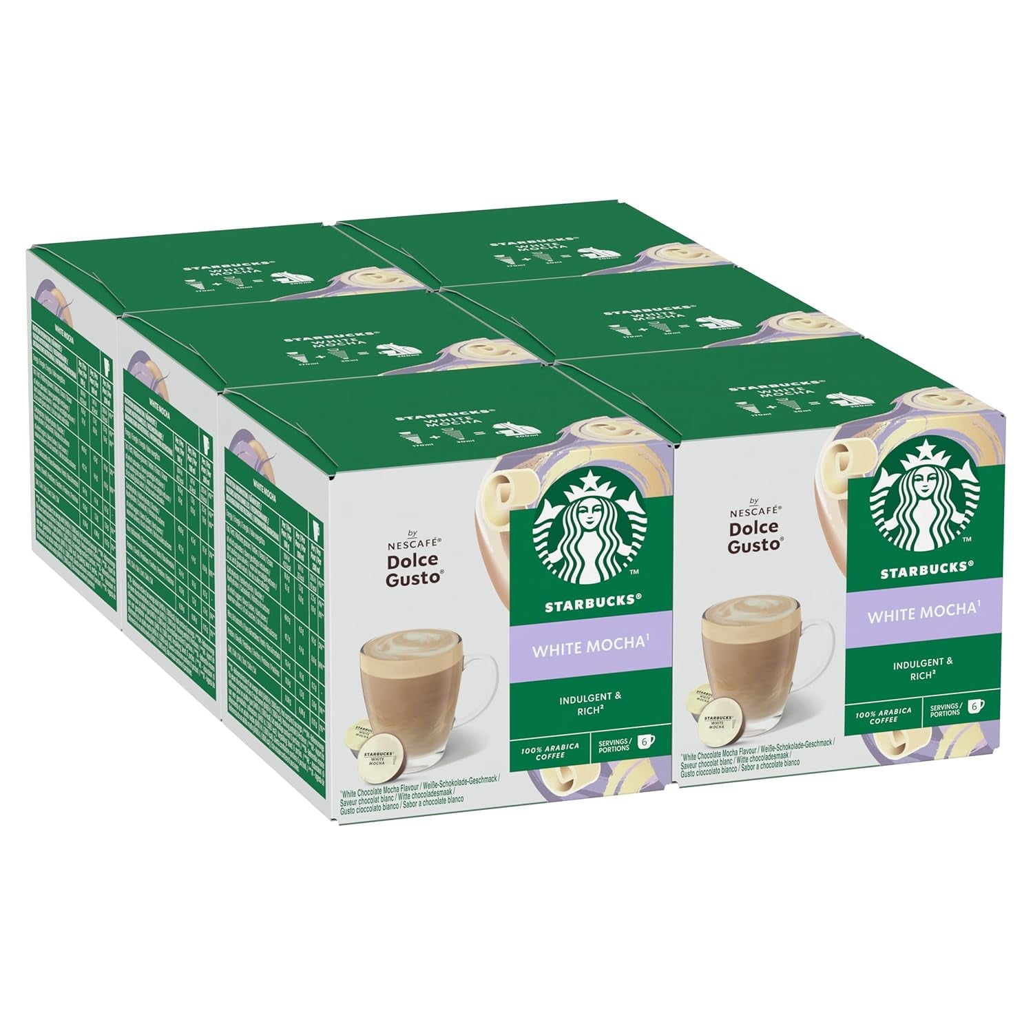 STARBUCKS White Mocha by Nescafé Dolce Gusto Kaffeekapseln 6 x 12 (72 Kapseln)