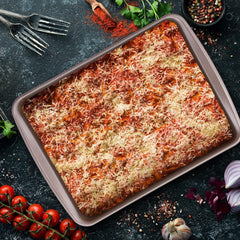 Relaxdays baking pan, non-stick, 4 liters, carbon steel, brown Molds and baking trays Naty Shop