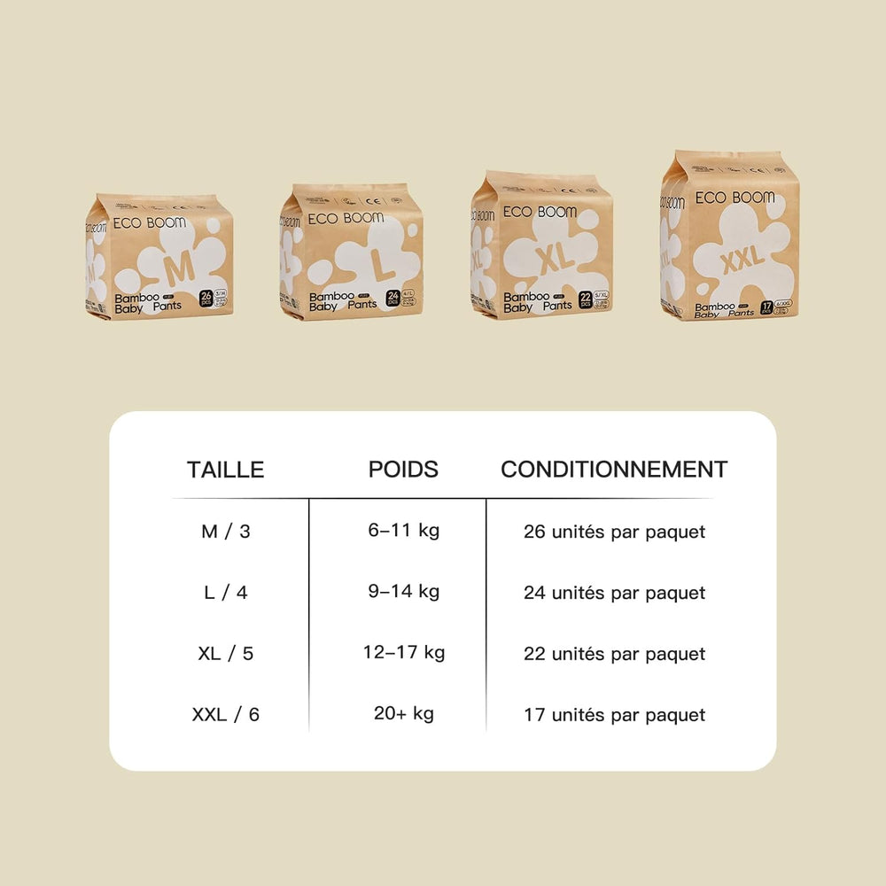 ECO BOOM Bamboo Baby Diapers - Size 6 (20kg), Plant-Based Pull-Up Diapers (17pcs) - Premium Organic, Fragrance Free, Skin Friendly, Super Absorbent