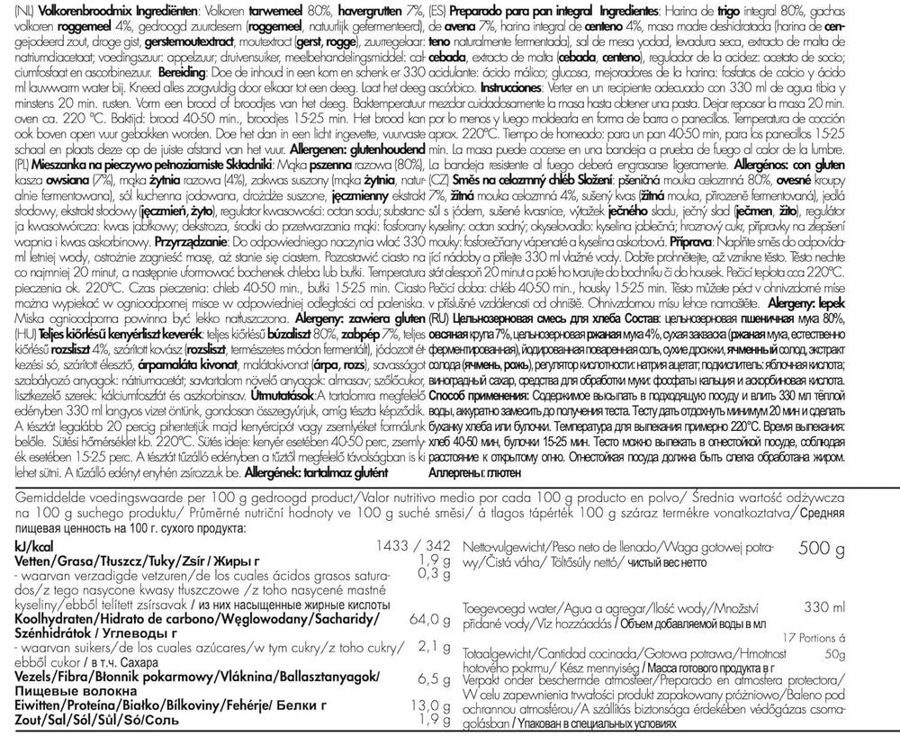 TREK'N EAT Vollkornbrotmischung Mixture for baking and cooking Naty Shop