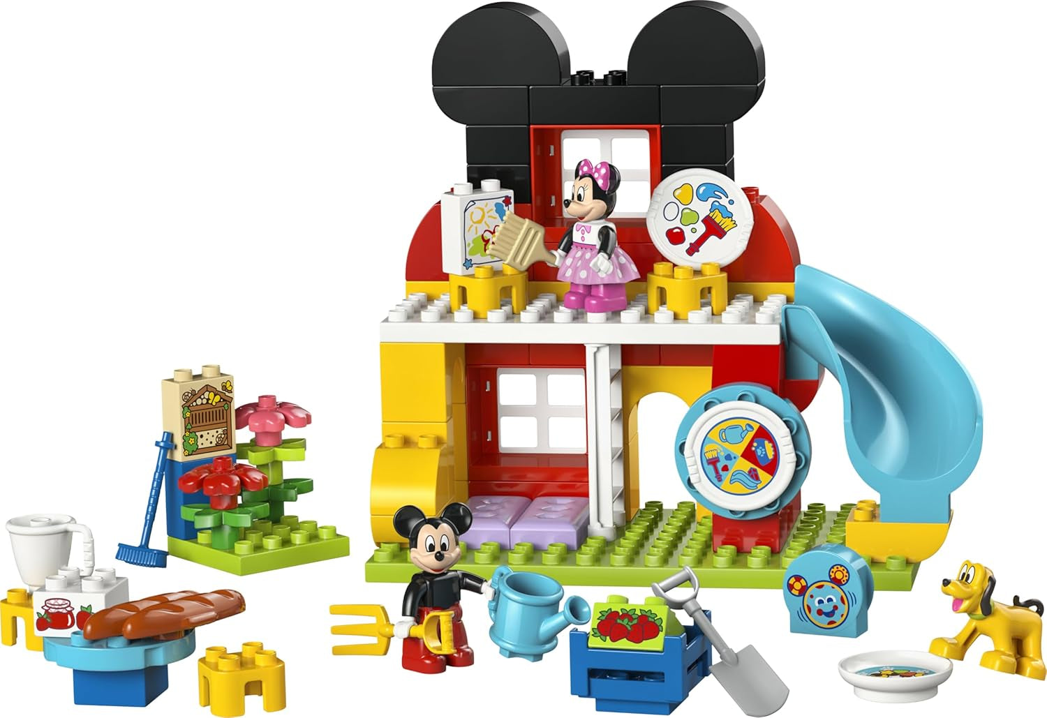LEGO DUPLO | Micky Maus Wunderhaus mit Minnie und Pluto - Pädagogisches Finemotorik Spielzeug für Kleinkinder - inkl. 3 Figuren & Toodles - Geschenk für Jungen & Mädchen ab 2 Jahren - 10465