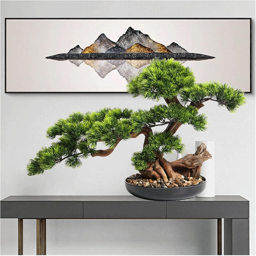 Künstlicher Bonsai-Baum, 43,2 Cm, Künstlicher Bonsai-Kiefer, Realistische Künstliche Pflanzendekoration, Topfpflanzen, Künstliche Zimmerpflanzen, Für Desktop-Display
