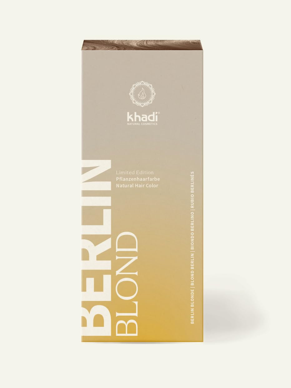 khadi BERLIN BLOND colorant vegetal pentru păr - colorează părul într-o nuanță de blond cenușiu-cool - colorant natural pentru păr 100% vegetal, natural și vegan - 100g Vopsea pentru par Naty Shop Titlu implicit