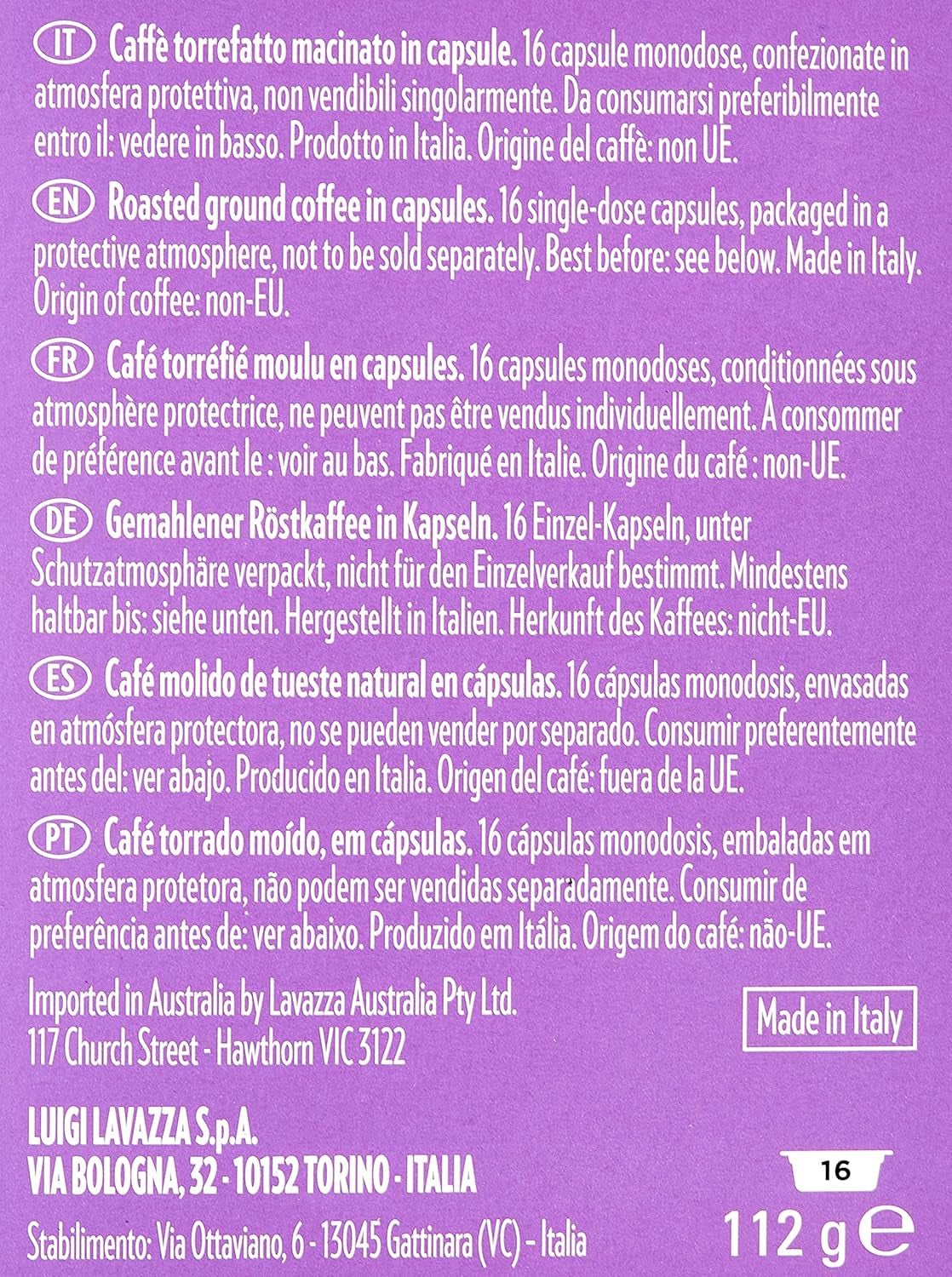 Lavazza A Modo Mio Espresso Soave, 1 x 16 Kapseln (1 x 112 g)