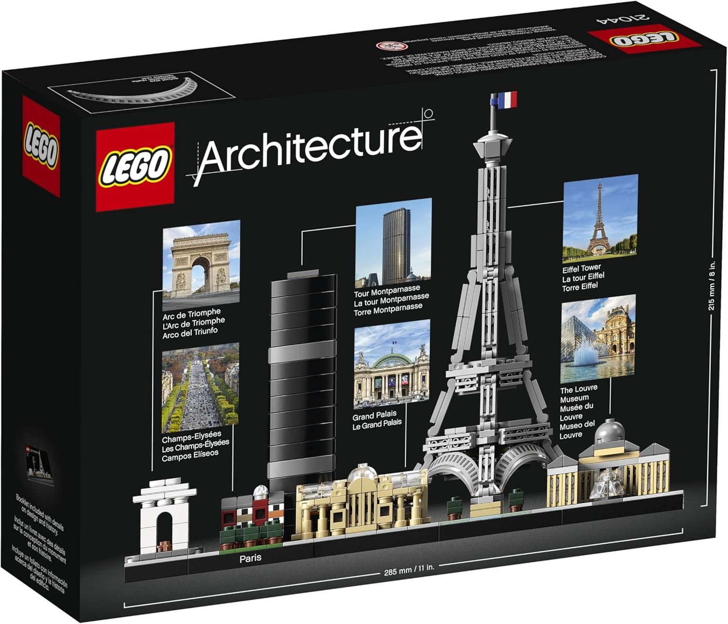 LEGO Architecture Paris, Eiffel Tower, Champs-Élysées and Louvre Model Kit, Skyline Collection, Home and Office Decorations, Gift Ideas for Collectors, Men and Women 21044 Building Sets Besuche den LEGO-Store