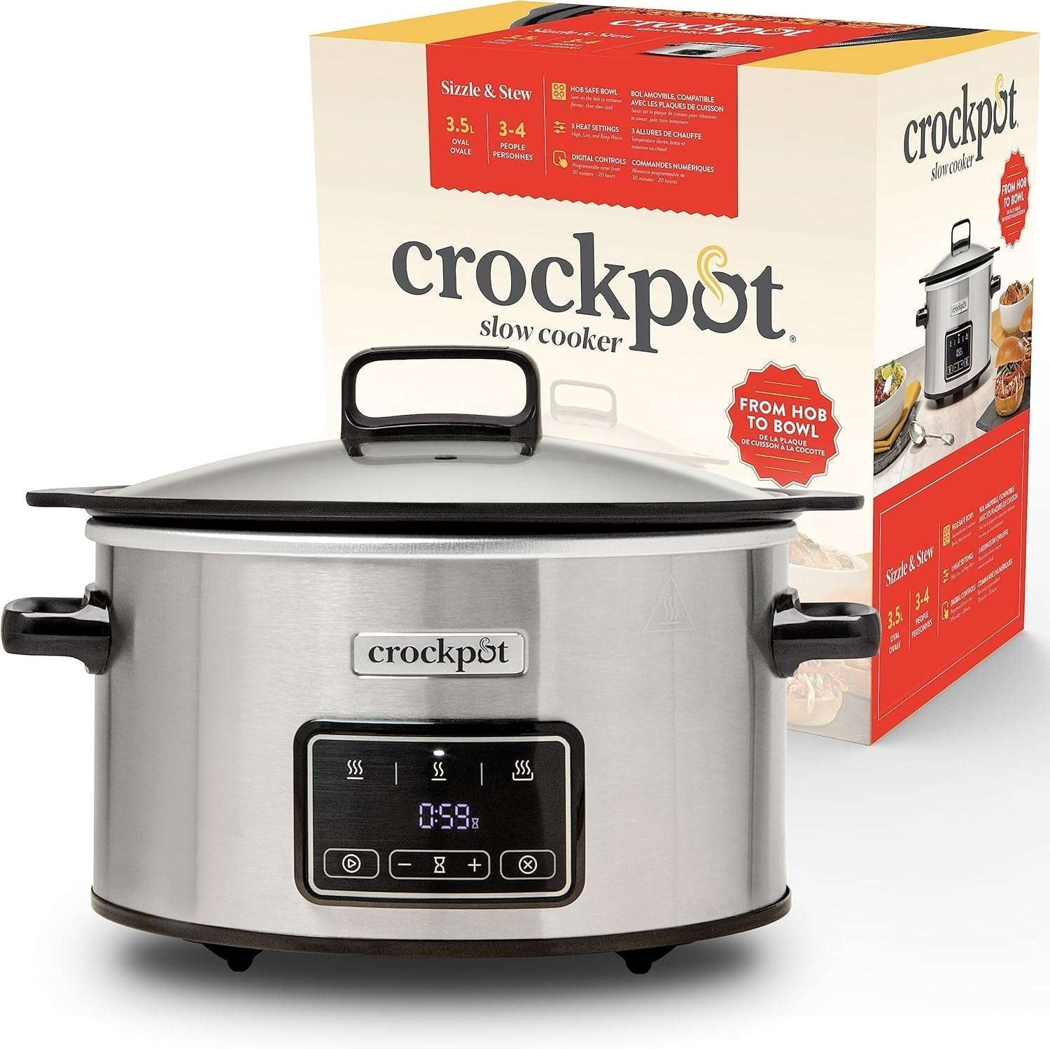 Crock-Pot Timeselect digital slow cooker, 5.6 liters (7 people) Slow Cooker Naty Shop