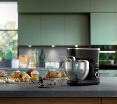 Philips 7000 Series Küchenmaschine - 5.5 Liter, 1000 Watt, 8 Speeds, Proknead Technologie, Rezepte, LED Smart Timer, Knethaken, Schneebesen Und Rührbesen (HR7962/01) Mother and Child Naty Shop