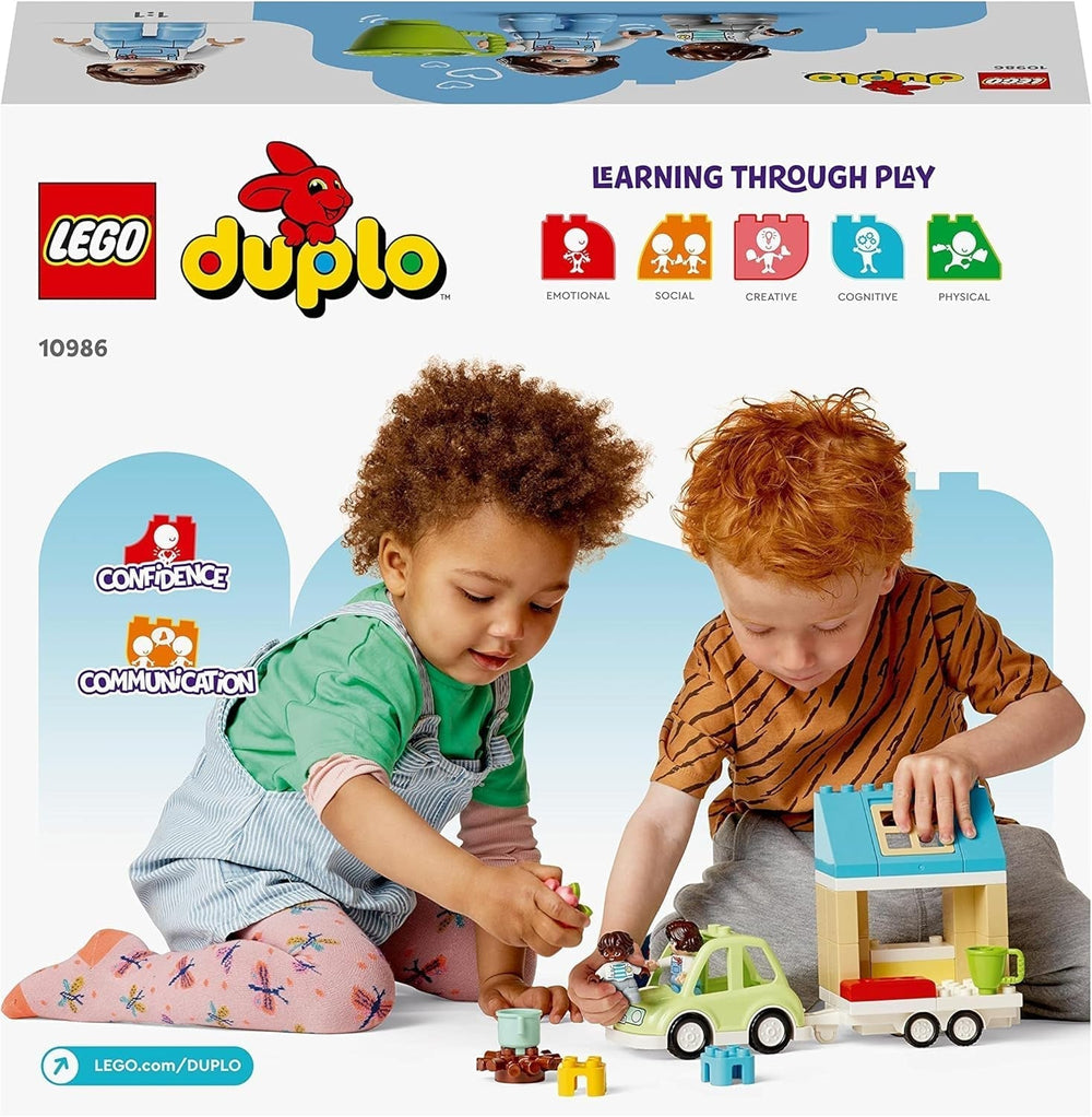 LEGO 10986 DUPLO At Home On Wheels, toy car with large bricks, figures and toy car for boys and girls from 2 years old, develops fine motor skills Building sets Besuche den LEGO-Store
